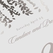 "Cascade" - Table Numbers in Mist by Lori Wemple - Detail
