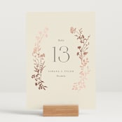 "Queen Anne's Lace" - Table Numbers in Creme Brulee by Jennifer Wick - Displayed (stand not included)