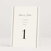 "Scripted Striped" - Table Numbers in Silk by Carolyn MacLaren - Folded