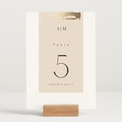"Modern Serene" - Table Numbers in Blush by Hannah Williams - Displayed (stand not included)