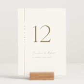 "London" - Table Numbers in Brass by Kelly Schmidt - Displayed (stand not included)