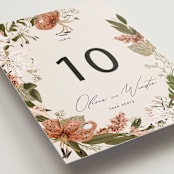 "Delicate" - Table Numbers in Terracotta by Susan Moyal - Detail