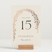 "Trailing Vines" - Table Numbers in Almond by Erin L. Wilson - Displayed (stand not included)