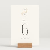 "Vining" - Table Numbers in Chantilly by Jessica Williams - Displayed (stand not included)