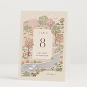 "Countryside" - Table Numbers in Rose Quartz by Paper Sun Studio - Folded