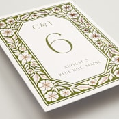 "Inlay Frame" - Table Numbers in Avocado by Katharine Watson - Detail