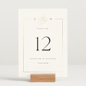 "Framed Monogram" - Table Numbers in Silk by Kelly Schmidt - Displayed (stand not included)