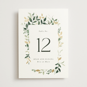"Garden Serenity" - Table Numbers in Greenery by Itsy Belle Studio - Front