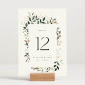 "Garden Serenity" - Table Numbers in Greenery by Itsy Belle Studio - Displayed (stand not included)