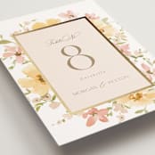 "Jardin" - Table Numbers in Carnation by Everett Paper Goods - Detail