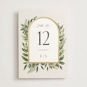 "Bliss" - Table Numbers in Champagne by Leah Bisch - Front