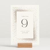 "Flicker" - Table Numbers in Sparkle by Pixel and Hank - Displayed (stand not included)