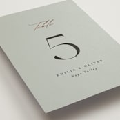 "Gilded Script" - Table Numbers in Sage by Angela Thompson - Detail