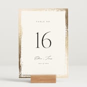 "Brushed Edge" - Table Numbers in Silk by Kelly Schmidt - Displayed (stand not included)