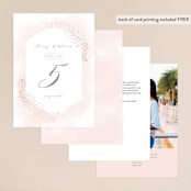"Sparkling Champagne" - Table Numbers in Blush by Kristie Kern - Back of Card Options