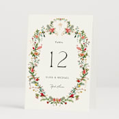 "Tropica" - Table Numbers in Papaya by Susan Moyal - Folded