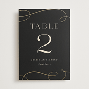 "Black Tie Affair" - Table Numbers in Onyx by Hooray Creative - Front