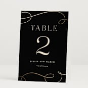 "Black Tie Affair" - Table Numbers in Onyx by Hooray Creative - Folded