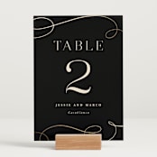 "Black Tie Affair" - Table Numbers in Onyx by Hooray Creative - Displayed (stand not included)