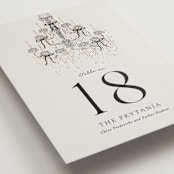 "Hand Illustrated Whimsical Chandelier" - Table Numbers in Noir by Jackie Crawford - Detail