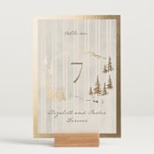 "Mountain Love" - Table Numbers in Dew by Petra Kern - Displayed (stand not included)