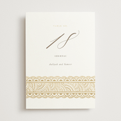 "Gilded Henna" - Table Numbers in Lily by Mansi Verma - Front