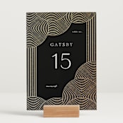 "ionic" - Table Numbers in Onyx by Lori Wemple - Displayed (stand not included)