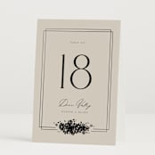 "Bouquet Toss" - Table Numbers in Smoke by Robert and Stella - Folded