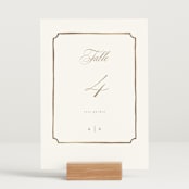 "Monogram in Leaves" - Table Numbers in Pearl by Leah Bisch - Displayed (stand not included)
