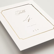 "Monogram in Leaves" - Table Numbers in Pearl by Leah Bisch - Detail