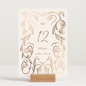 "Bella Bellissima" - Table Numbers in Blush by Ani Somi - Displayed (stand not included)
