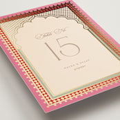 "Mandapam" - Table Numbers in Carnation by Creo Study - Detail