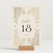 "Baroque" - Table Numbers in Cream by Jen Owens - Displayed (stand not included)