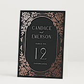 "Gilded nouveau frame" - Table Numbers in Onyx by Ana de Sousa - Folded