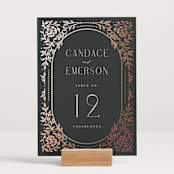 "Gilded nouveau frame" - Table Numbers in Onyx by Ana de Sousa - Displayed (stand not included)