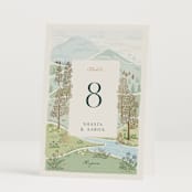 "Mountaintop" - Table Numbers in Evergreen by Paper Sun Studio - Folded