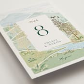"Mountaintop" - Table Numbers in Evergreen by Paper Sun Studio - Detail