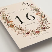 "Monogrammed Floral" - Table Numbers in Harvest by Susan Moyal - Detail