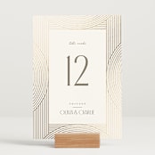 "Moderne" - Table Numbers in Alabaster by Pixel and Hank - Displayed (stand not included)