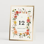 "Enchanting" - Table Numbers in Burgundy by Susan Moyal - Folded