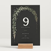 "Winter Garland" - Table Numbers in Tuxedo by Leah Bisch - Displayed (stand not included)