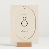 "Misha" - Table Numbers in Latte by Kristie Kern - Displayed (stand not included)