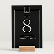 "Elegant Station" - Table Numbers in Noir by Stacey Meacham - Displayed (stand not included)