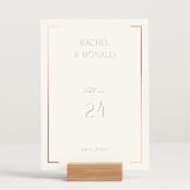 "Bellino" - Table Numbers in Snow by AK Graphics - Displayed (stand not included)