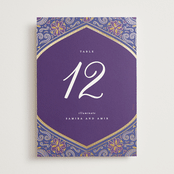 "Whole New World from Disney's Aladdin" - Table Numbers in Aubergine by Creo Study - Front