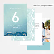 "Sea Crest" - Table Numbers in Turquoise by Kaydi Bishop - Back of Card Options