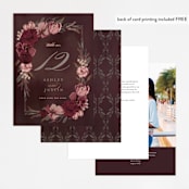"Verdigris" - Table Numbers in Rose by Susan Moyal - Back of Card Options