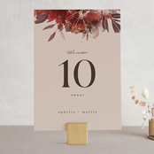 "Autumn Hymnal" - Table Numbers in Blush by Leah Bisch - Front