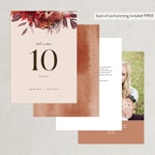 "Autumn Hymnal" - Table Numbers in Blush by Leah Bisch - Back of Card Options