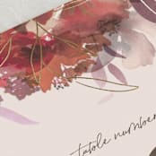 "Autumn Hymnal" - Table Numbers in Blush by Leah Bisch - Detail